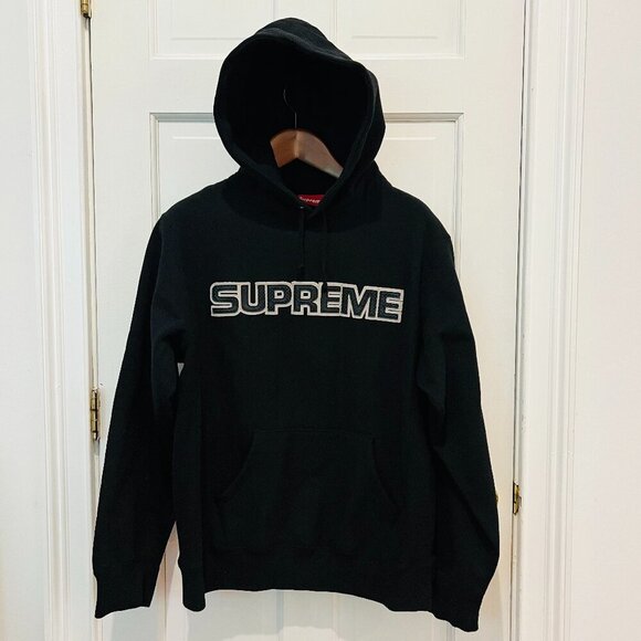Other - Supreme Perforated Leather Hooded Sweatshirt Black FW18 (FW18SW30) Men Size L